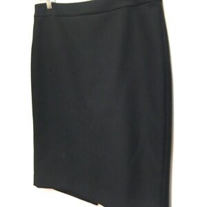 J Crew 100% Wool #2 Pencil Skirt 6 Black Professional Workwear Office Classic